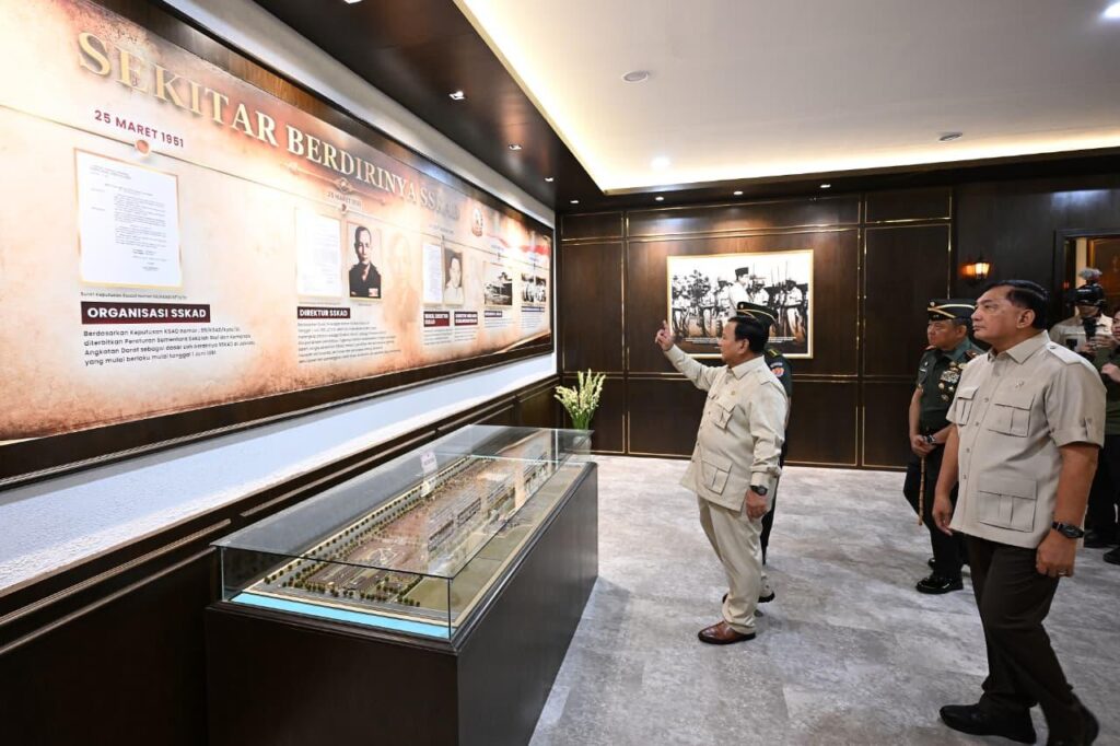 Kawah Candra di muka Pemimpin Presiden Prabowo Resmikan Museum dan Perpustakaan Seskoad