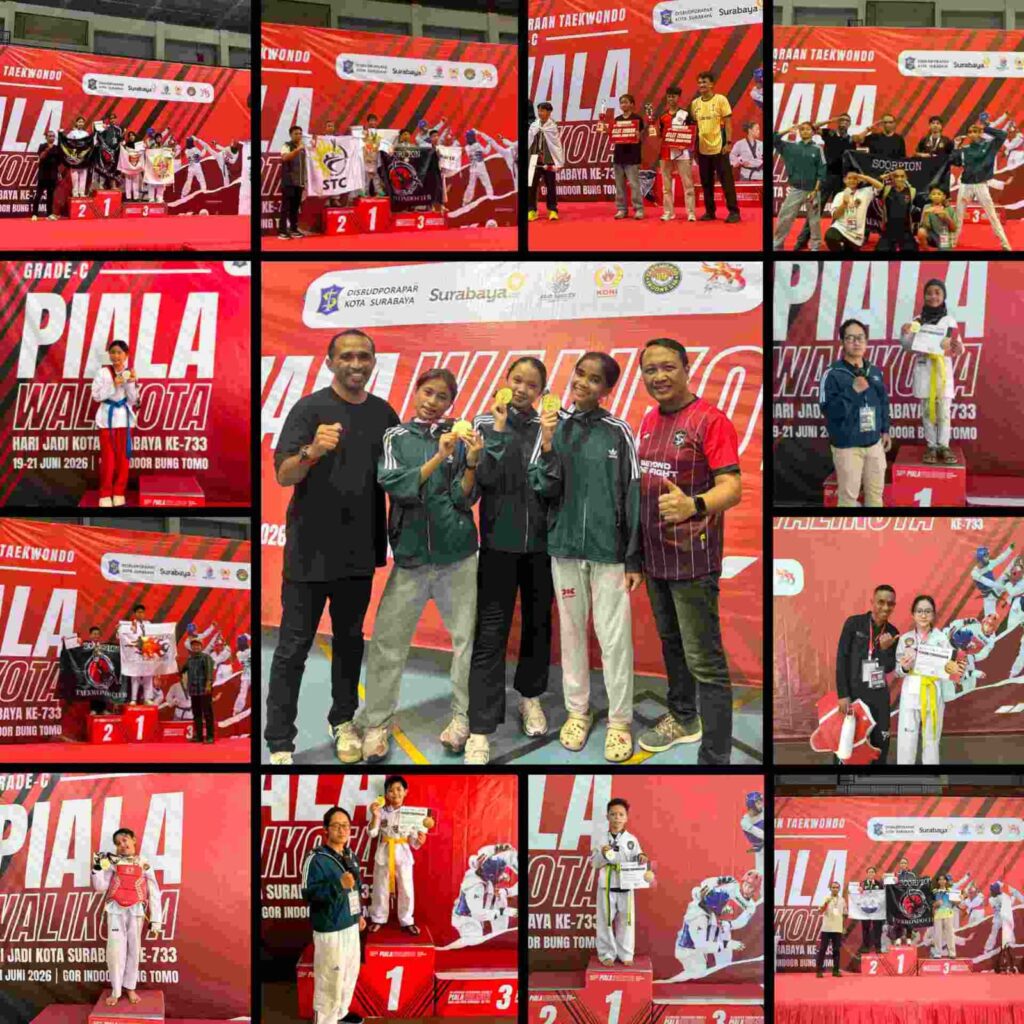 Scorpion East West Taekwondo Raih Prestasi Gemilang di Kejuaraan Taekwondo Grade-C Piala Walikota Surabaya 2026