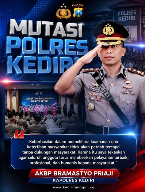 Kapolda Jatim Rotasi Besar-besaran di Polres Kediri, Ini Pesan Tegas Kapolres