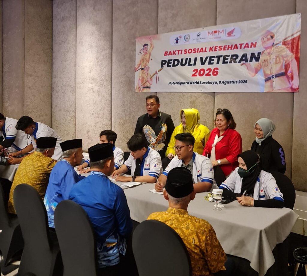 YBSI bersama MPM Honda Jatim Berikan Pemeriksaan dan Pengobatan Gratis bagi 100 Veteran LVRI